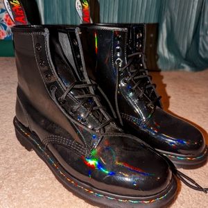 Iridescent rainbow patent leather doc martens 1460